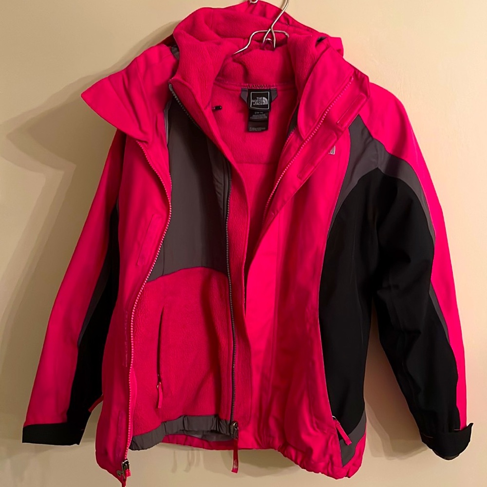 Two jackets. Double layer. Fleece/ rain wind breaker.